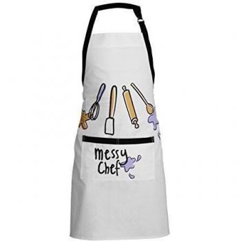 Premier Housewares - Delantal con texto en inglés messy chef - 100% algodón - gama doodle