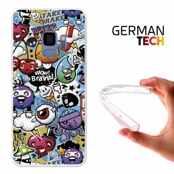 Funda Gel para Samsung Galaxy S9, Carcasa TPU Flexible fabricada con la mejor Silicona, protege y se adapta a la perfección a tu Smartphone y con nuestro exclusivo diseño German Tech® - Grafiti de Colores Divertido.