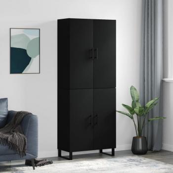 Alacena aparador alto de madera multicapa contrachapada negra 69,5x34x180 cm