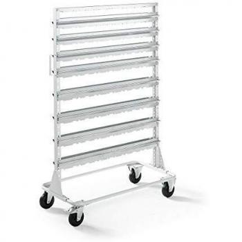 Estantería Rodante Kaiserkraft 170706, Altura 1588 mm, Capacidad para 112 Cajas de Almacenamiento, Color Gris Claro