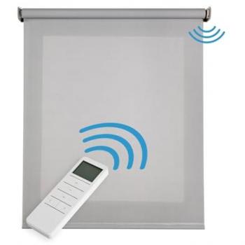 Estor Enrollable Motorizado Screen Premium 180x250 cm con Acabados en Aluminio, Tejido Técnico y Mando Gris