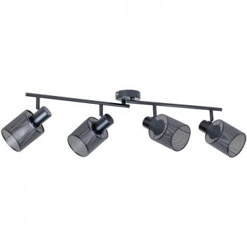 Foco moderno Lindby Stancho negro de metal para salón y comedor, 4 luces E27