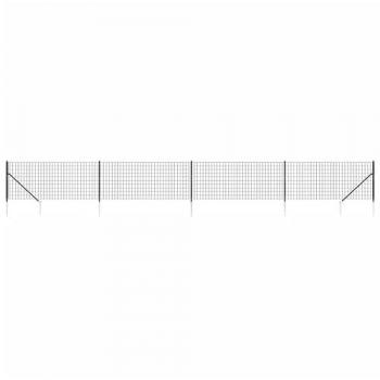 Cerca de Alambre con Pinchos de Anclaje Gris Antracita 1x10 m