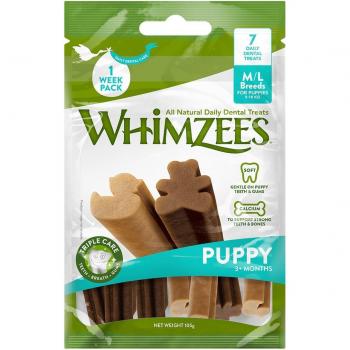 Whimzees Puppy M/L Snacks Dentales Naturales para cachorros