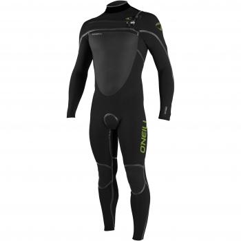2017 O'Neill Psycho Tech 5/4mm Chest Zip Wetsuit BLACK / DAY GLO 4580 Wetsuit Sizes - Large Short