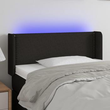 Cabecero LED Negro 103x16x78/88 cm en Tela