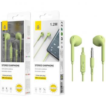 Auriculares Intrauditivos NC3162 Speedy con Micrófono y Botón Multifunción, 1.2m, Color Verde