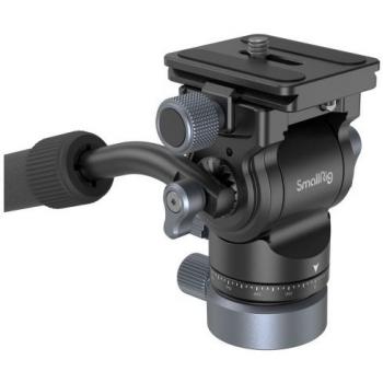 SmallRig CH20 Black Tripod Fluid Video Head with Leveling Base and Quick Release Plate