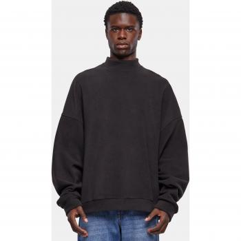 Urban Classics Oversized Polar Fleece Crew Hooded Sweater - Black, Size S, 100% Polyester, Fleece