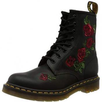 Botas Dr. Martens 1460 Vonda para mujer, negras con bordado floral, talla 36