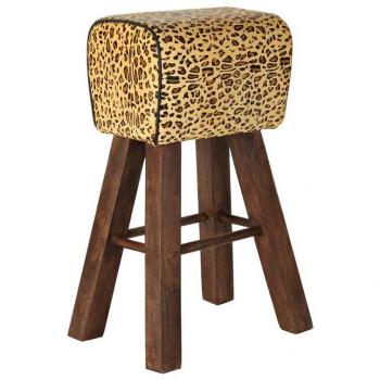 Taburete DKD Home Decor Negro Madera Marrón Piel