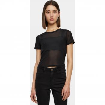 Urban Classics Women's Short Black Mesh T-Shirt - Sizes S to XL