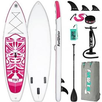 FunWater Juego de Tabla de Paddle Surf Hinchable, 320x83x15cm Ultraligera, para Todos Niveles de Dificultad, Tabla de Paddle Surf, Remo Adj, Hinchador, Mochila Viaje ISUP, Bolsa Impermeable