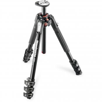 Manfrotto MT190XPRO4 - Trípode completo de 4 secciones de aluminio, sólo patas, negro