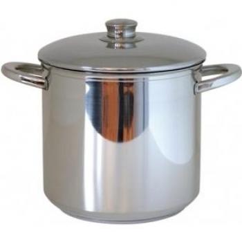 Olla Alta Inoxidable de 26 cm y 12 Litros con Asa Metálica