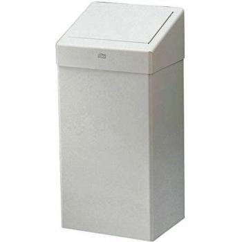 Basura Tork 50 litros de metal blanco con tapa abatible