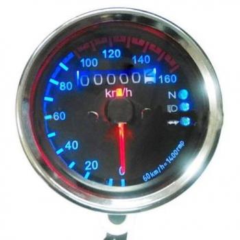 Yosoo Universal Motocicleta Odómetro KMH Velocímetro Medidor de Luz de Fondo LED Dual de Señal