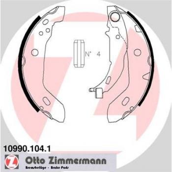 Juego de zapatas de frenos ZIMMERMANN 10990.104.1, frenos de tambor, incluye todas las piezas necesarias para la instalación, fabricadas con materiales de alta calidad para un rendimiento óptimo y una larga dur