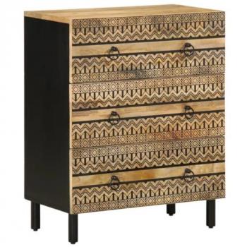 Aparador de madera maciza de mango rugosa 60x33,5x75 cm