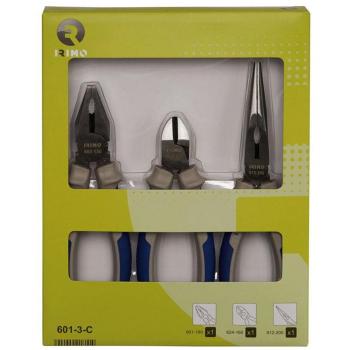 Set de 3 alicates profesionales IRIMO con medidas universal, cortante y semirredonda