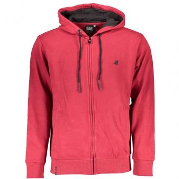 U.S. Polo Assn. Men's Red Cotton Hooded Sweater with Embroidery, Zip-through, Size: XXL
