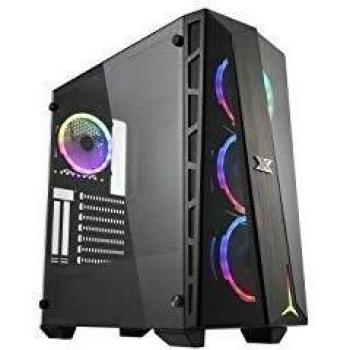 Caja PC Gaming Xigmatek Cyclops ARGB Media Torre E-ATX con Panel de Cristal Templado y Malla Frontal, 4 Ventiladores RGB