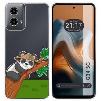 Funda Silicona Transparente Panda para Motorola Moto G34 5G