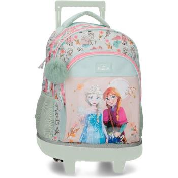 Disney Frozen Strong Spirit Mochila con Ruedas para Niña, 32 cm x 43 cm x 21 cm, Dos Compartimentos, Bolsillos Laterales, Fabricada en Poliéster, Multicolor