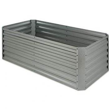 Jardinera Elevada Blumfeldt High Grow Straight 180x60x90cm 970L Acero Galvanizado Plateado