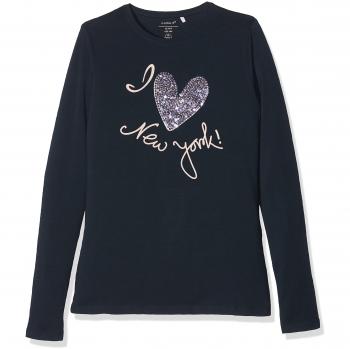 NAME IT Nithastar Ls Top F Nmt, Camisa Manga Larga para Niñas, Azul