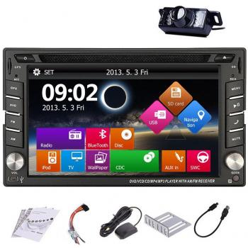 Upgarde Version With Backup Camera ! Win 8 Double Din In Dash Car Stereo Radio 2 DIN Car DVD CD Video Player Bluetooth GPS Navigation Car Entertainment with 800MHZ CPU