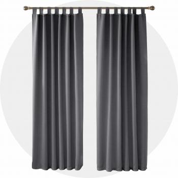 Deconovo Cortinas Habitación Dormitorio Moderno Aislantes Termicas Suave Juvenil con Trabillas 2 Paneles 140 x 245 cm Gris Oscuro