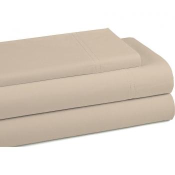 Juego de sábanas de algodón orgánico color topo para cama de 105