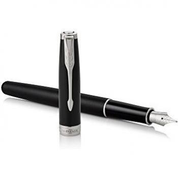 Parker Sonnet Fountain Pen | Matte Black Lacquer with Palladium Trim | Fine Nib | Gift Box