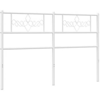 Cabecero de metal blanco 150 cm con patas metálicas, cabezal alto para cama, soporte de espalda de cama para dormitorio
