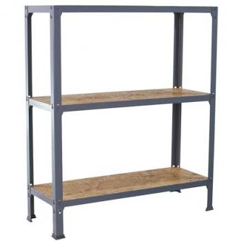 Estantería Simonhome Click Wood Plus 3 Alturas, Gris/OSB, 900x1000x300 mm, Estilo Industrial