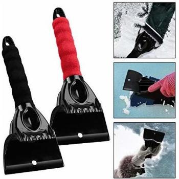 KKTICK Rascadores de Hielo, Pala plástico rascador de Portátil Nieve Y Escarcha de Hielo con Durable Parabrisas Raspador Herramienta Limpia para Coche Y Camionetas Pequenas