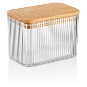 Tarro de cocina con tapa de madera de 1 litro - Cuadrado Gama Lines