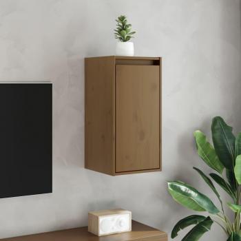 Armario de pared madera maciza de pino 30x30x60 cm en color marrón miel, natural, blanco o gris, mueble de almacenaje y estantería para oficina, estudio, sala de estar y dormitorio