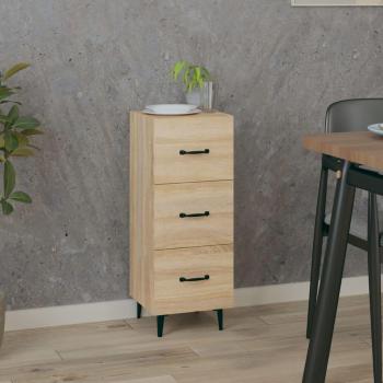 Aparador de madera contrachapada 34,5x34x90 cm color roble Sonoma, Mueble de Almacenaje de Salón, Buffet para salón, Armario Auxiliar