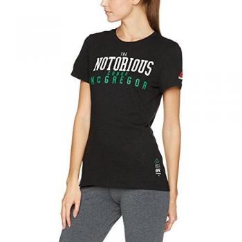 Reebok Conor Nickname Tee Camiseta, Mujer, Negro