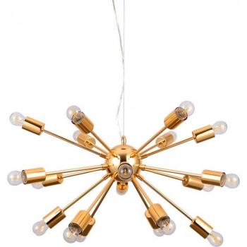 Lámpara colgante moderna Theo - Italux - Dorada con 18 luces, E27