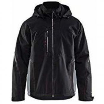 Chaqueta Hardshell Impermeable Negra y Gris Claro - Blaklader