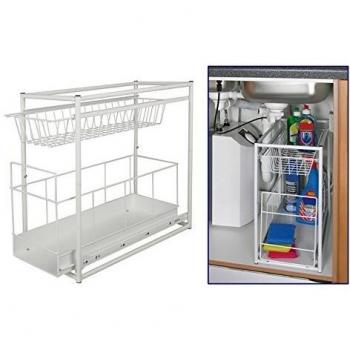 Under Sink Storage Rack Kitchen Unit Bathroom Cupboard Tidy 2 Tier Organiser