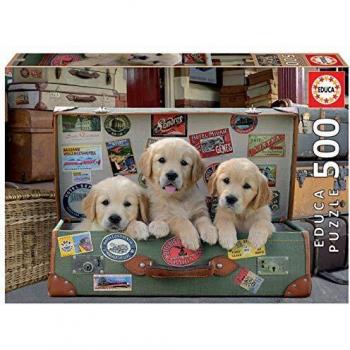 Educa - Cachorros en el Equipaje Puzzle, 500 Piezas, Multicolor
