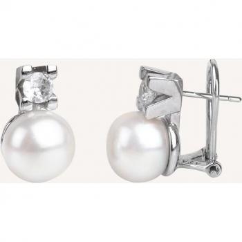 Pendientes Vidal & Vidal Essentials con perla y circonita
