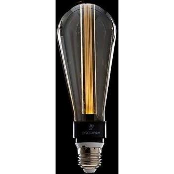 Greenice | Bombilla de LEDs Art Deco 3D St64 5W E27 Vidrio Gris | Blanco Cálido