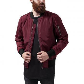 Urban Classics Men's 2-Tone Bomber Jacket - Burgundy/Black, 2XL