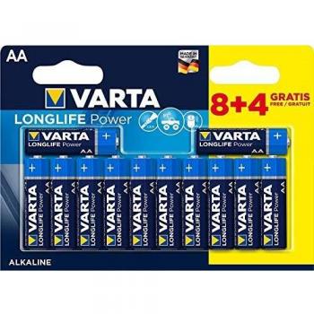 Varta - Pack de 12 Pilas Alcalinas Recargables LR6 AA Longlife Power