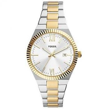 Fossil Reloj para mujer Scarlette, movimiento de cuarzo, 38MM caja de acero inoxidable plateado con correa